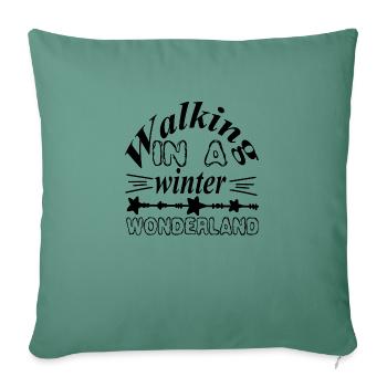 Se promener dans le pays des merveilles hivernales - Housse de coussin décorative 45 x 45 cm - vert sapin - Devant