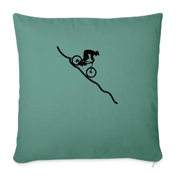 VTT Cyclisme Cyclisme descente - Housse de coussin décorative 45 x 45 cm - vert sapin - Devant