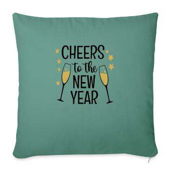 Vive la nouvelle année - Housse de coussin décorative 45 x 45 cm - vert sapin - Devant