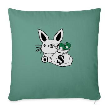 Rich Money Bag Easter Banknotes - Sofa pillowcase 17,3'' x 17,3'' (45 x 45 cm) - cypress green - Front