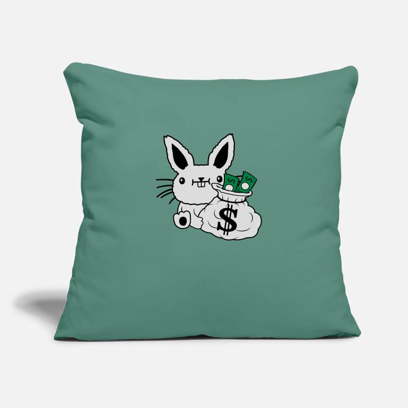 Reicher Geldsack Osterhase Geldscheine Sofakissenbezug 45 x 45 cm