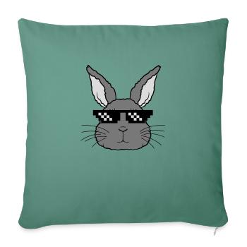 Hase deal with it - Sofa pillowcase 17,3'' x 17,3'' (45 x 45 cm) - cypress green - Front