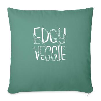 go vegan food earth plante humour végétarien - Housse de coussin décorative 45 x 45 cm - vert sapin - Devant
