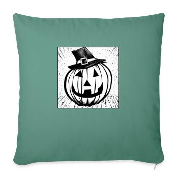 Halloween Spooky Pumpkin Lantern 6 - Sofa pillowcase 17,3'' x 17,3'' (45 x 45 cm) - cypress green - Front