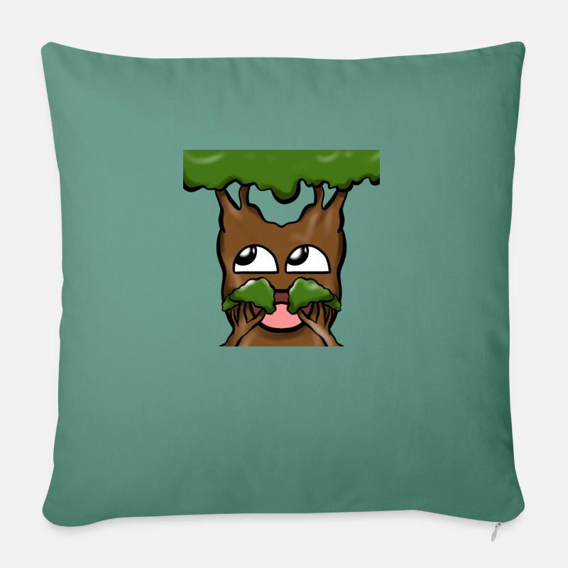 Bonzai - lachender Bonsi - Sofakissenbezug 45 x 45 cm - Tanngrün