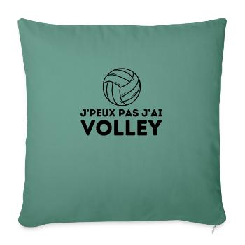 J'peux pas j'ai volley - Housse de coussin décorative 45 x 45 cm - vert sapin - Devant