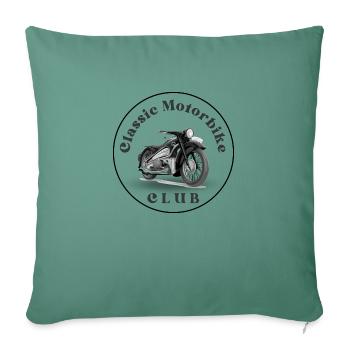 Logo classic motobike club pour tous les motards - Housse de coussin décorative 45 x 45 cm - vert sapin - Devant