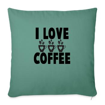 I love Coffee - Sofakissenbezug 45 x 45 cm - Tanngrün - Vorne