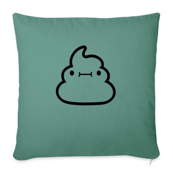 Face Kawaii shit pile - Sofa pillowcase 17,3'' x 17,3'' (45 x 45 cm) - cypress green - Front