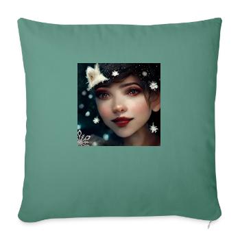 Woman Angel at Christmas - Sofa pillowcase 17,3'' x 17,3'' (45 x 45 cm) - cypress green - Front