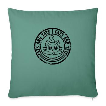 Citation de chats et de tats - Housse de coussin décorative 45 x 45 cm - vert sapin - Devant