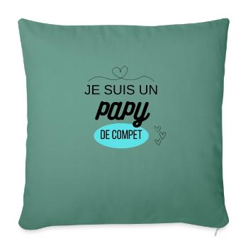 je suis un papi de compet - Housse de coussin décorative 45 x 45 cm - vert sapin - Devant