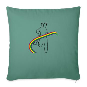 Rainbow Runner - Sofa pillowcase 17,3'' x 17,3'' (45 x 45 cm) - cypress green - Front