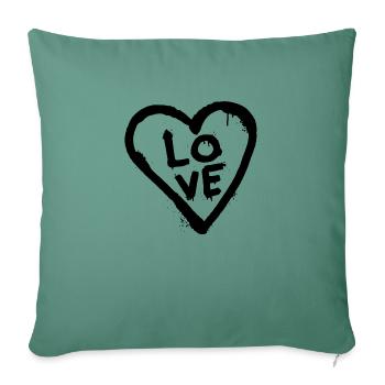 LOVE GRAFFITI - Sofa pillowcase 17,3'' x 17,3'' (45 x 45 cm) - cypress green - Front