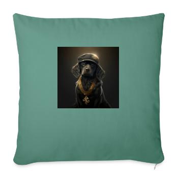 süßer schwarzer hund mit goldener halskette - Sofakissenbezug 45 x 45 cm - Tanngrün - Vorne