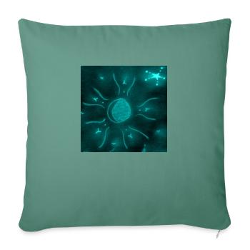 BLUE STARRY MOON - Sofa pillowcase 17,3'' x 17,3'' (45 x 45 cm) - cypress green - Front