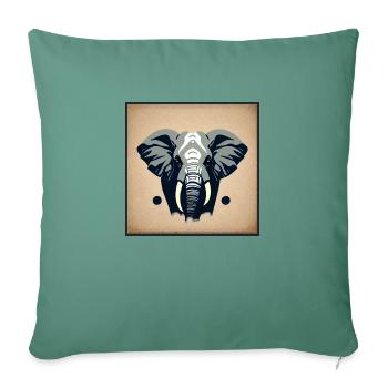 Little Elephant Cartoon Cute Love Adventure 9 - Sofa pillowcase 17,3'' x 17,3'' (45 x 45 cm) - cypress green - Front