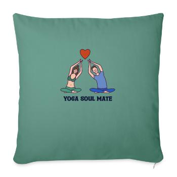 YOGA SOUL MATE - Sofakissenbezug 45 x 45 cm - Tanngrün - Vorne