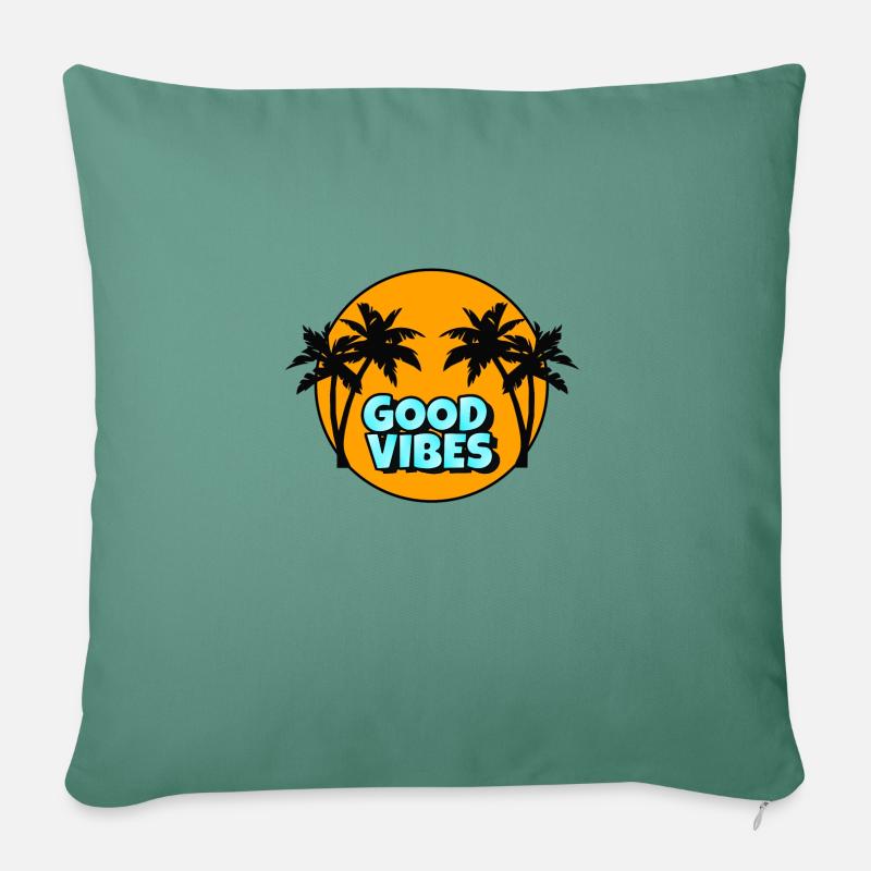 Good Vibes - Sofakissenbezug 45 x 45 cm - Tanngrün