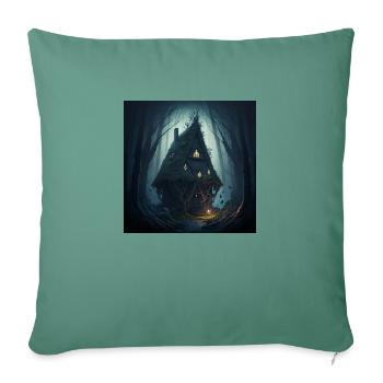 Cabin in the forest - Sofa pillowcase 17,3'' x 17,3'' (45 x 45 cm) - cypress green - Front