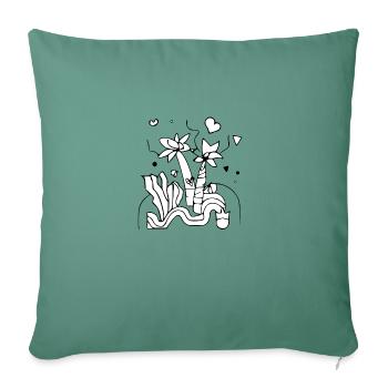 A world of jungle - Sofa pillowcase 17,3'' x 17,3'' (45 x 45 cm) - cypress green - Front