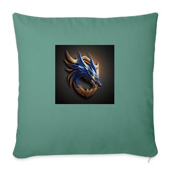 Dragon Bahamut: Fantastic Legend in Black and Gold - Sofa pillowcase 17,3'' x 17,3'' (45 x 45 cm) - cypress green - Front