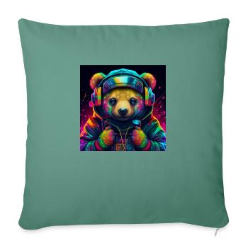 Gangster Gaming Bear - Sofa pillowcase 17,3'' x 17,3'' (45 x 45 cm) - cypress green - Front