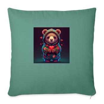Cute Teddy Bear - Sofa pillowcase 17,3'' x 17,3'' (45 x 45 cm) - cypress green - Front