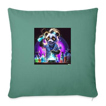 Panda chemist digital art - Sofa pillowcase 17,3'' x 17,3'' (45 x 45 cm) - cypress green - Front