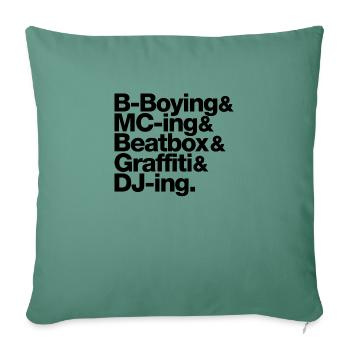 Hip Hop Five Elements noir - Housse de coussin décorative 45 x 45 cm - vert sapin - Devant
