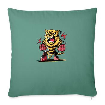 Axo the angry tiger - Sofa pillowcase 17,3'' x 17,3'' (45 x 45 cm) - cypress green - Front