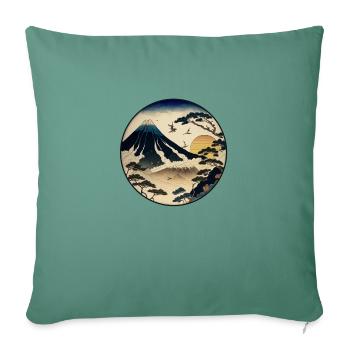 T-shirt setting sun kanagawa style for man/woman - Sofa pillowcase 17,3'' x 17,3'' (45 x 45 cm) - cypress green - Front