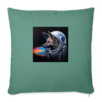 Astronaut Hund - Sofakissenbezug 45 x 45 cm - Tanngrün - Vorne