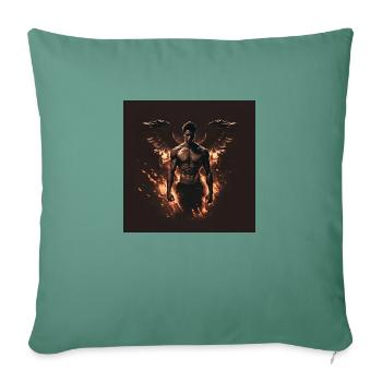 Fiery demonic angel - Sofa pillowcase 17,3'' x 17,3'' (45 x 45 cm) - cypress green - Front
