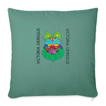 Cat-Mouse Art_01 - Sofa pillowcase 17,3'' x 17,3'' (45 x 45 cm) - cypress green - Front