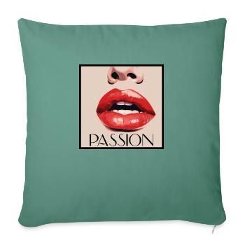 Lippen Passion - Leidenschaft - Sofakissenbezug 45 x 45 cm - Tanngrün - Vorne