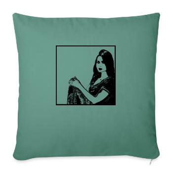 Woman Portrait 54 Matilda of Flanders - Sofa pillowcase 17,3'' x 17,3'' (45 x 45 cm) - cypress green - Front