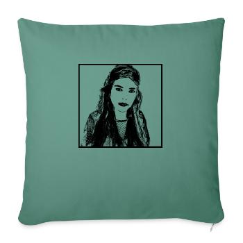 Portrait de femme 44 Cornelia Pompey Femme - Housse de coussin décorative 45 x 45 cm - vert sapin - Devant