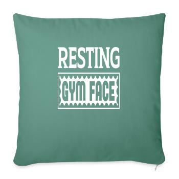 Visage de gymnase au repos - Housse de coussin décorative 45 x 45 cm - vert sapin - Devant