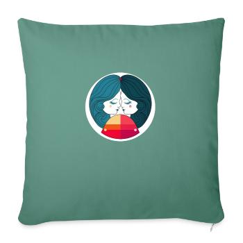 Abstract gems - Sofa pillowcase 17,3'' x 17,3'' (45 x 45 cm) - cypress green - Front