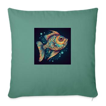 Wunderschöner Bunter Fisch schwimmt im Meer - Sofakissenbezug 45 x 45 cm - Tanngrün - Vorne