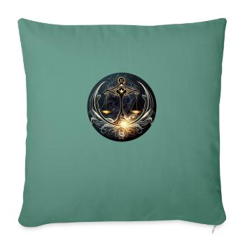 Libra sign on bed of stars - Sofa pillowcase 17,3'' x 17,3'' (45 x 45 cm) - cypress green - Front