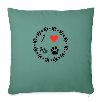 I love my dog - Sofa pillowcase 17,3'' x 17,3'' (45 x 45 cm) - cypress green - Front