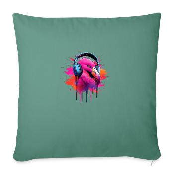 Flamingo Fusion - Housse de coussin décorative 45 x 45 cm - vert sapin - Devant