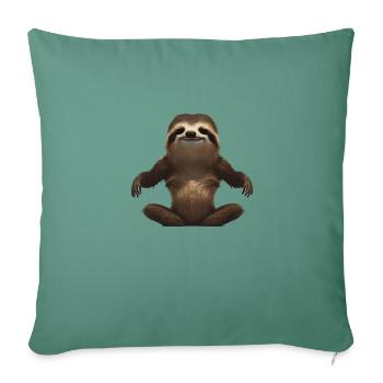 Yoga Asana Yoga Sport Sloth Yogi Yoga Trainer - Housse de coussin décorative 45 x 45 cm - vert sapin - Devant