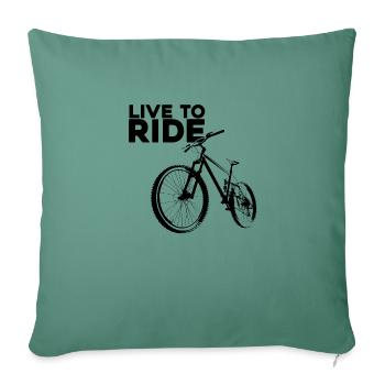 Vivre pour rouler - Housse de coussin décorative 45 x 45 cm - vert sapin - Devant