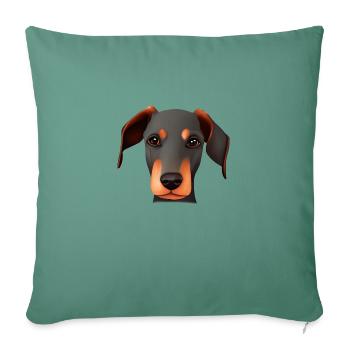 Doberman Chien Doberman Puppy Doberman Dresseur - Housse de coussin décorative 45 x 45 cm - vert sapin - Devant