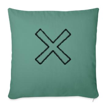 Black cross - Sofa pillowcase 17,3'' x 17,3'' (45 x 45 cm) - cypress green - Front