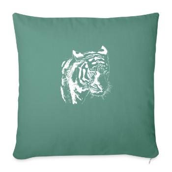 Tigre - Housse de coussin décorative 45 x 45 cm - vert sapin - Devant