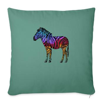 Zèbre - Housse de coussin décorative 45 x 45 cm - vert sapin - Devant